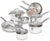 T-fal Stainless Steel Cookware Set, Pots and Pans with Copper-Bottom, 13-Piece, Silver, Model C836SD