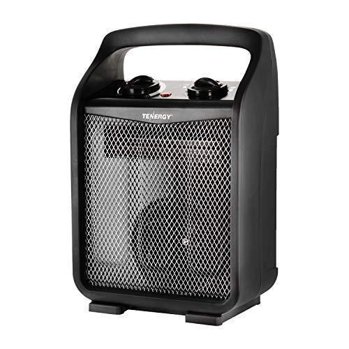 Tenergy 1500W/750W Portable Space Heaters with Adjustable Thermostat, Recirculation Air Electric Fan Heater with Auto Shut Off Switch, Tip-over & Overheat Protection