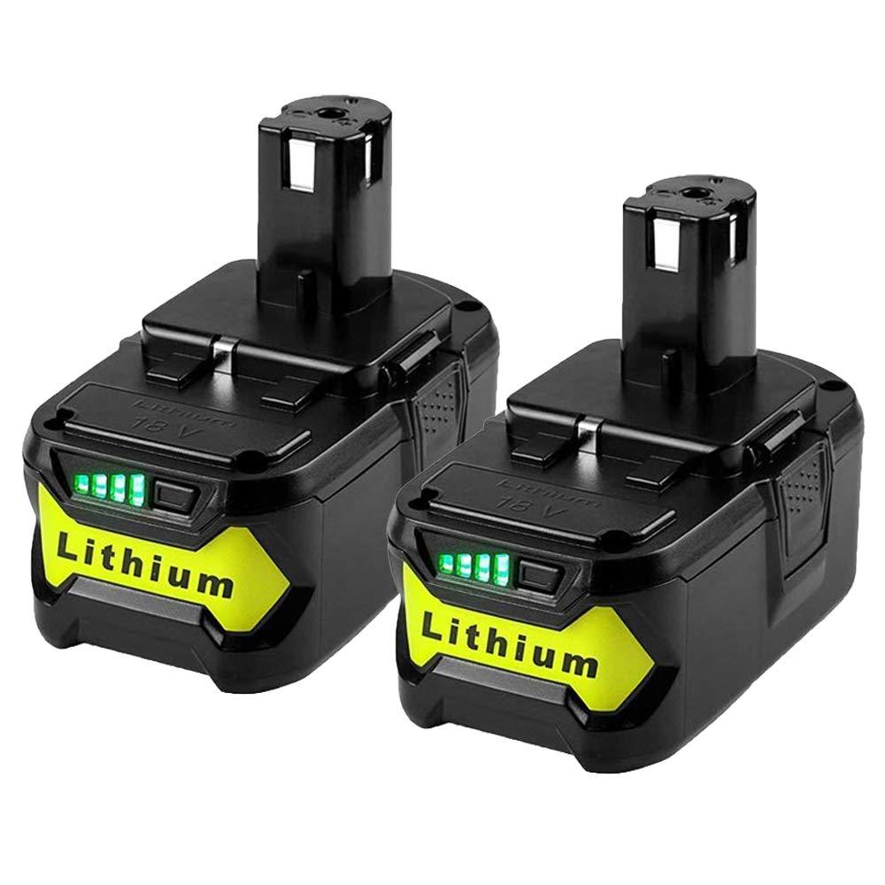 2Pack 4.0Ah 18V P104 Lithium Battery for Ryobi 18v One+ Impact Drill Tools P102 P103 P105 P107 P108 P109 P122, LUMSING 4.0Ah Extended Li-Ion Replacement Battery Pack