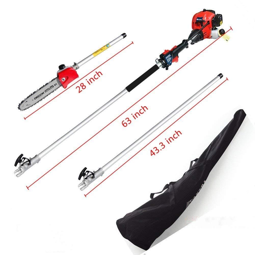 Maxtra Pole Saw,Powerful Gas Pole Chainsaw 42.7CC 2-Cycle 8.2 FT to 11.4 FT Cordless Extension Pole Saw Tree Trimmer Long Reach Saw with Carry Bag