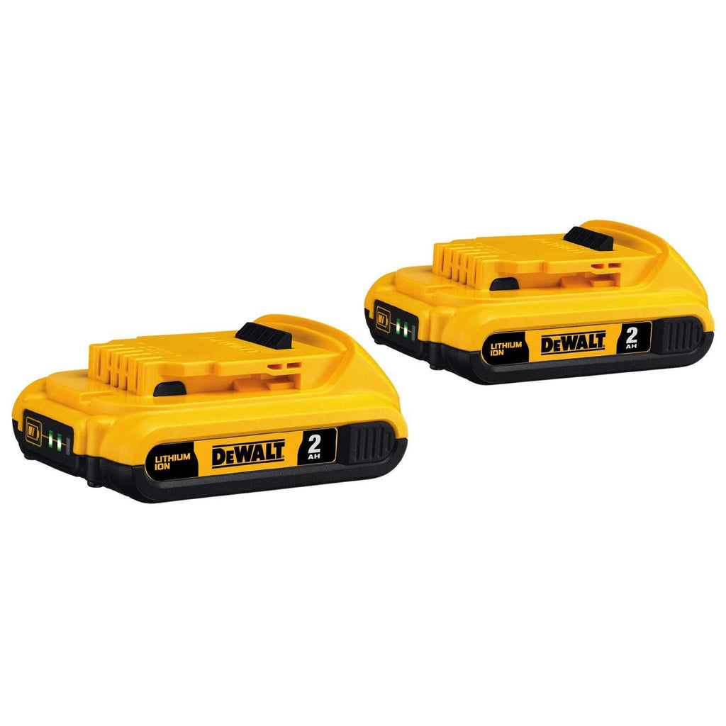 DEWALT 20V MAX Battery, Compact 2.0Ah Double Pack (DCB203-2), Yellow