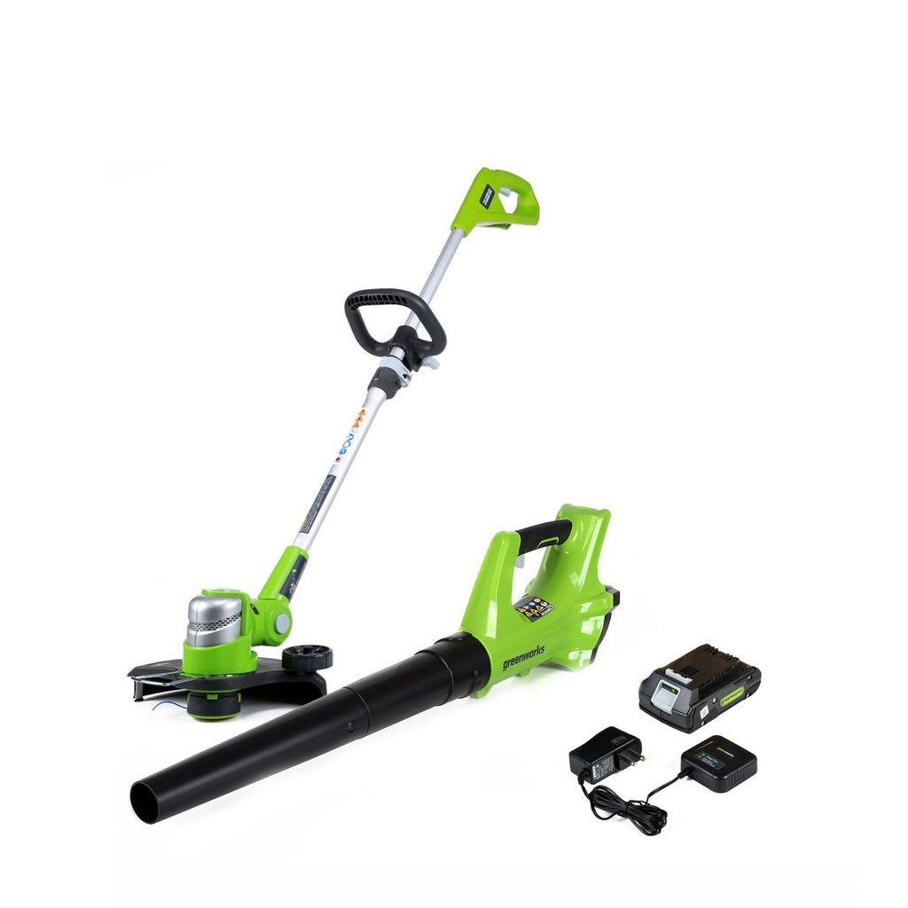 Greenworks 24V Cordless String Trimmer & Blower Combo Pack STBA24B210