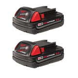 Milwaukee 48-11-1820 REDLITHIUM M18 2.0 Compact Battery Pack (2 Pack)