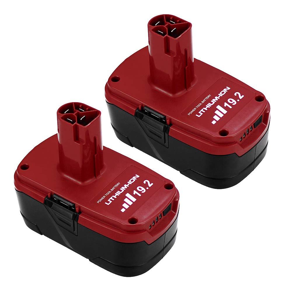 2 Packs 6.0Ah 19.2V C3 Replace for Craftsman 19.2 Volt Lithium-ion Battery XCP DieHard 315.115410 315.11485 130279005 1323903 120235021 11375 11376 Cordless Battery