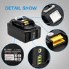 2PACK 6.0Ah BL1860B Replace for Makita 18V Battery with LED Indicator BL1860 BL1850 BL1840 BL1830 LXT-400 194204-5 Series Cordless Power Tools Battery