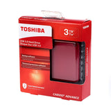 Toshiba Canvio Advance 3TB Portable External Hard Drive USB 3.0, Red (HDTC930XR3CA)