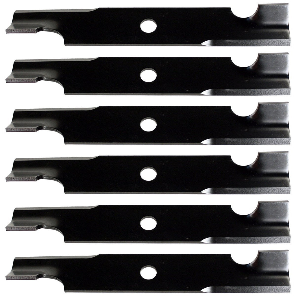 USA Mower Blades U15059BP (6) Extra High-Lift for Exmark 103-6401 103-6401-S Length 16-1/4in. Width 2-1/2in. Thickness .250in. Center Hole 15/16in. 48in. Deck