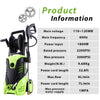 Homdox 3000 PSI Electric Pressure Washer, 1.80GPM High Pressure Washer, Professional Washer Cleaner Machine 1800W (Green)