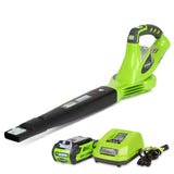 Greenworks 40V 150 MPH Variable Speed Cordless Blower, 2.0 AH Battery Included 24252 (Renewed)