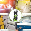 Homdox 3000PSI Electric Pressure Washer, Max Pressure 1.8GPM High Power Washer Reel Style Cleaner Machine with 1800W Rolling Wheels & 5 Interchangeable Nozzles-Green